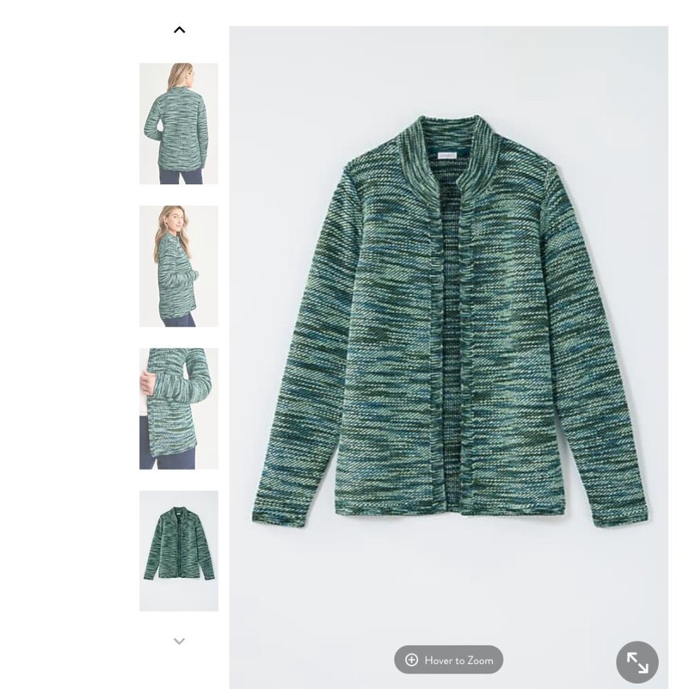 Pure Jill Space-Dyed Textured Cardi Small
